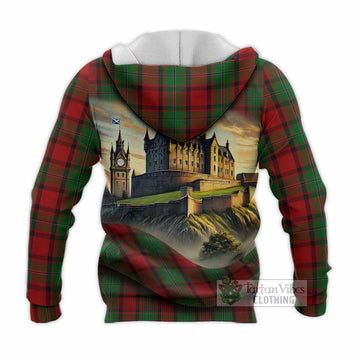 Tartan Vibes Clothing MacPhail (McPhail) Tartan Family Crest Knitted Hoodie with Scottish Ancient Castle Style