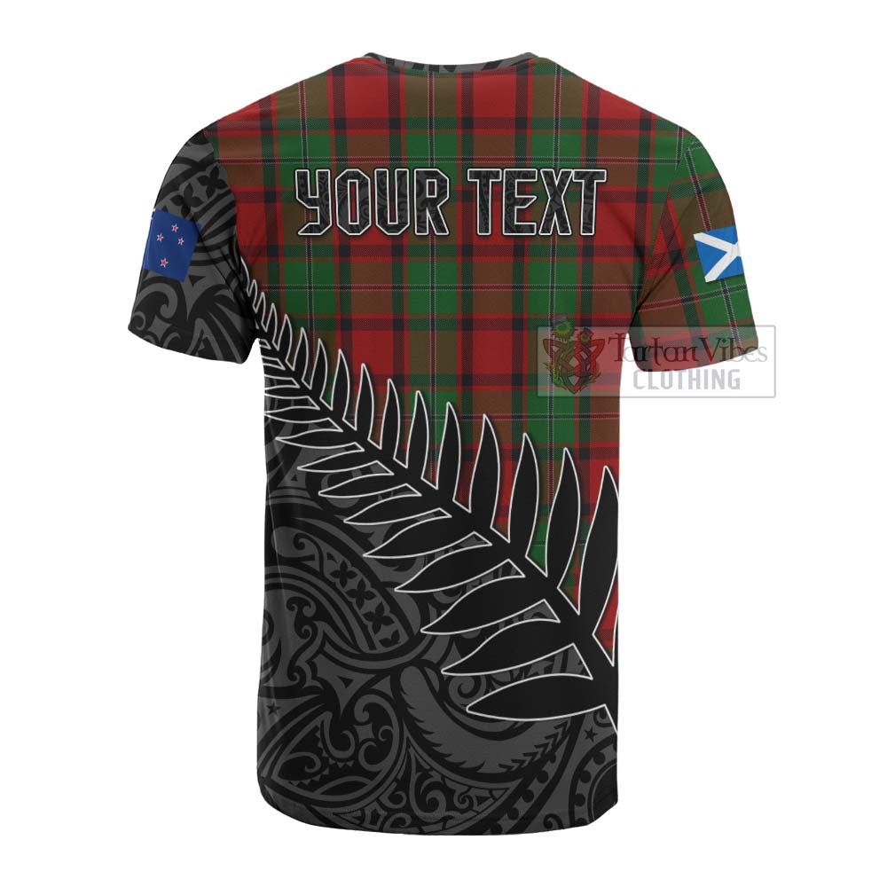 Tartan Vibes Clothing MacPhail (McPhail) Crest Tartan Cotton T-shirt with New Zealand Silver Fern Half Style