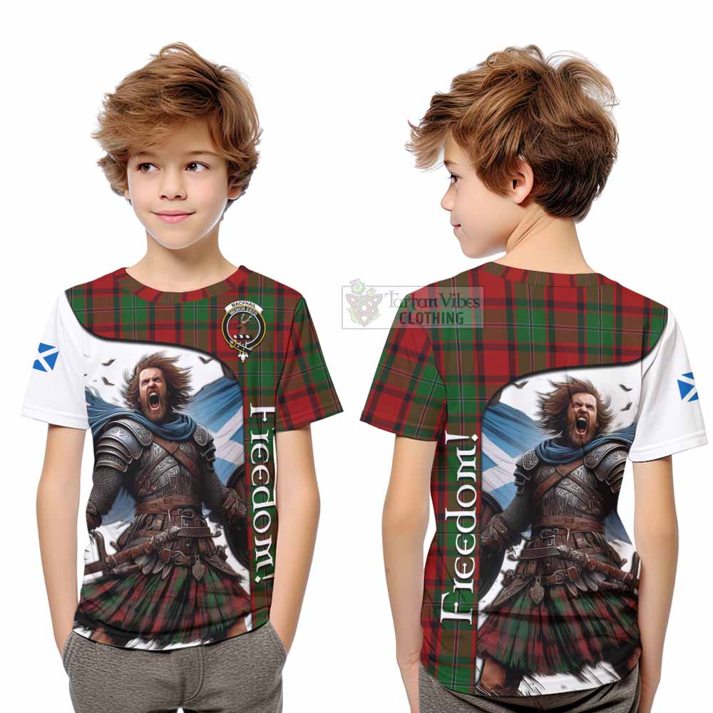 Tartan Vibes Clothing MacPhail (McPhail) Crest Tartan Kid T-Shirt Inspired by the Freedom of Scottish Warrior