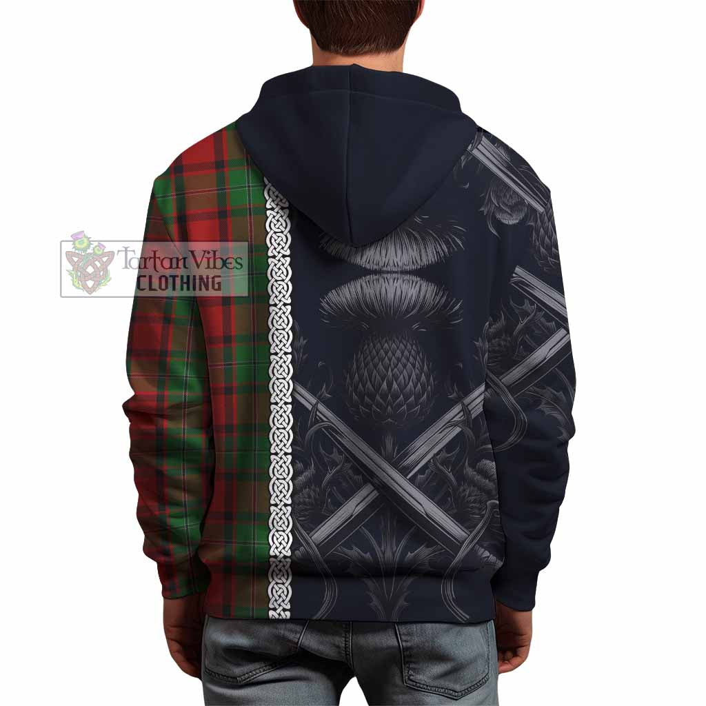 Tartan Vibes Clothing MacPhail (McPhail) Tartan Hoodie with Family Crest Cross Sword Thistle Celtic Vibes