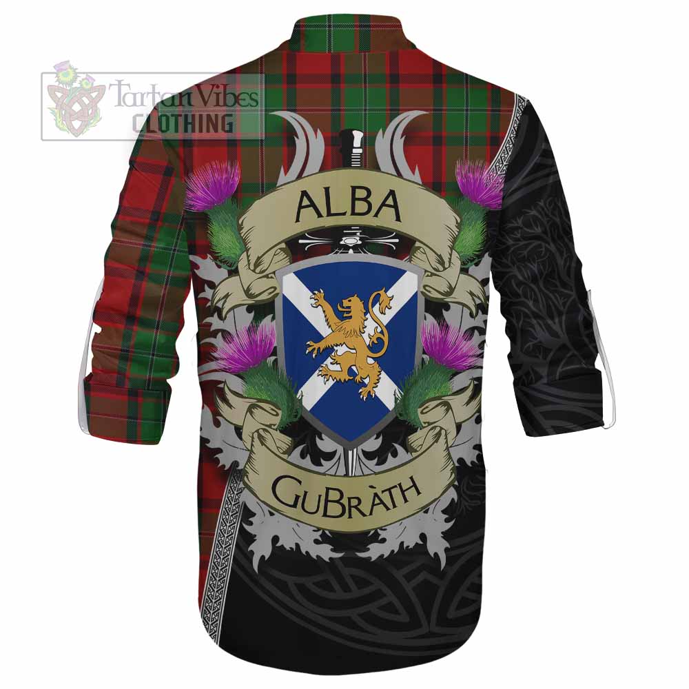Tartan Vibes Clothing MacPhail (McPhail) Tartan Family Crest Ghillie Kilt Shirt Lion Rampant Royal Thistle Shield Celtic Inspired