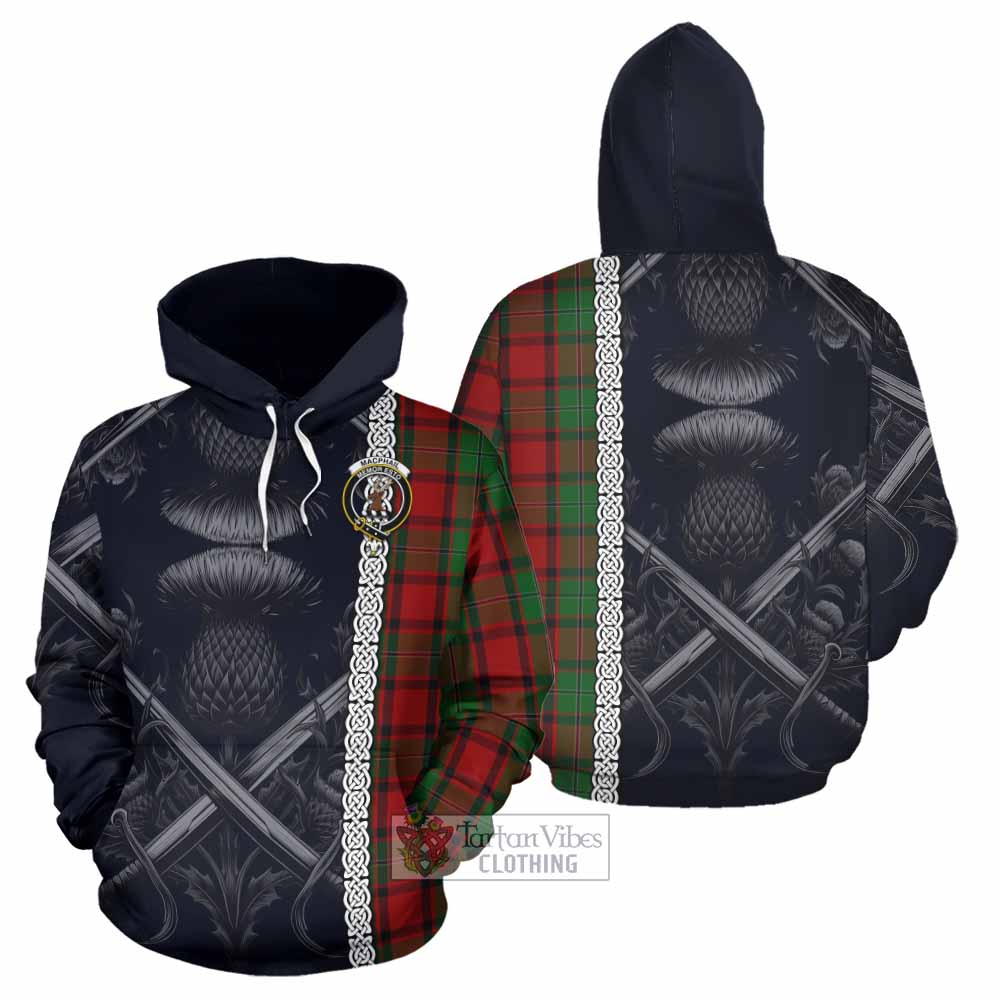 Tartan Vibes Clothing MacPhail (McPhail) Tartan Hoodie with Family Crest Cross Sword Thistle Celtic Vibes