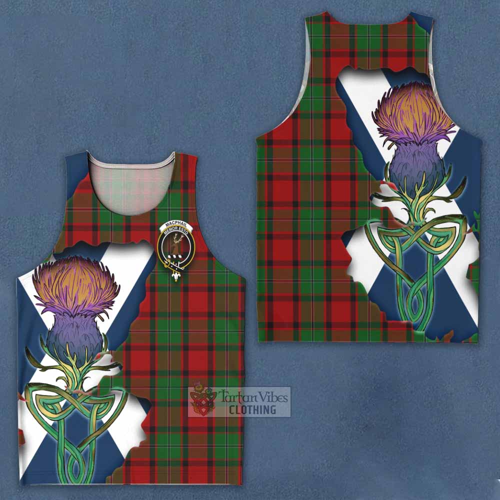 Tartan Vibes Clothing MacPhail (McPhail) Tartan Family Crest Men's Tank Top Scottish Thistle Celtic Inspired