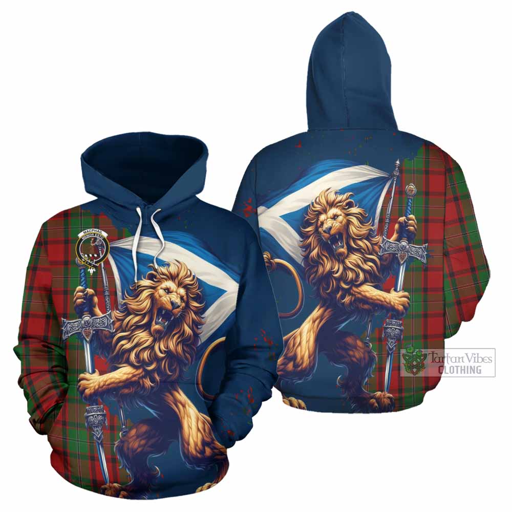 MacPhee (McPhee) Tartan Family Crest Hoodie with Scottish Majestic Lion - Tartan Vibes Clothing