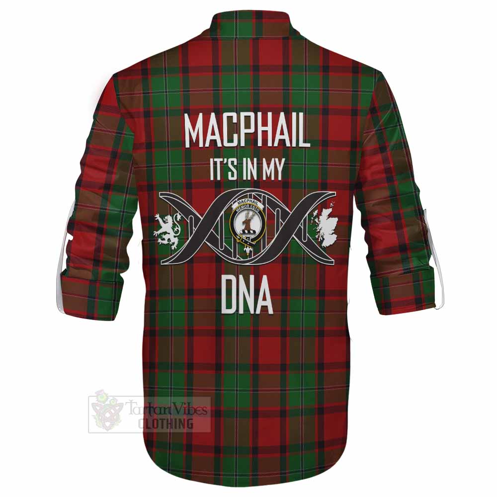 Tartan Vibes Clothing MacPhail (McPhail) Tartan Ghillie Kilt Shirt with Family Crest DNA In Me Style