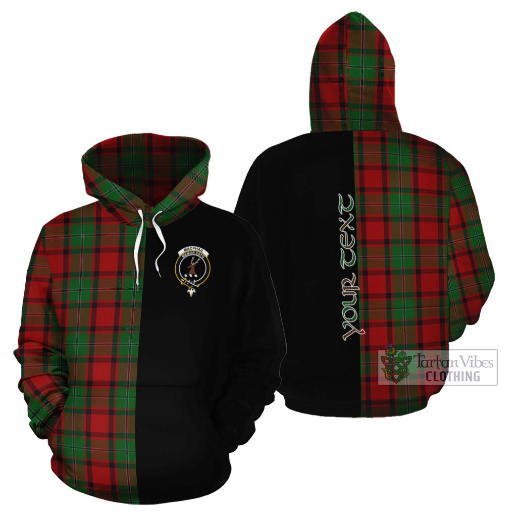 Tartan Vibes Clothing MacPhail (McPhail) Tartan Cotton Hoodie with Family Crest and Half Of Me Style