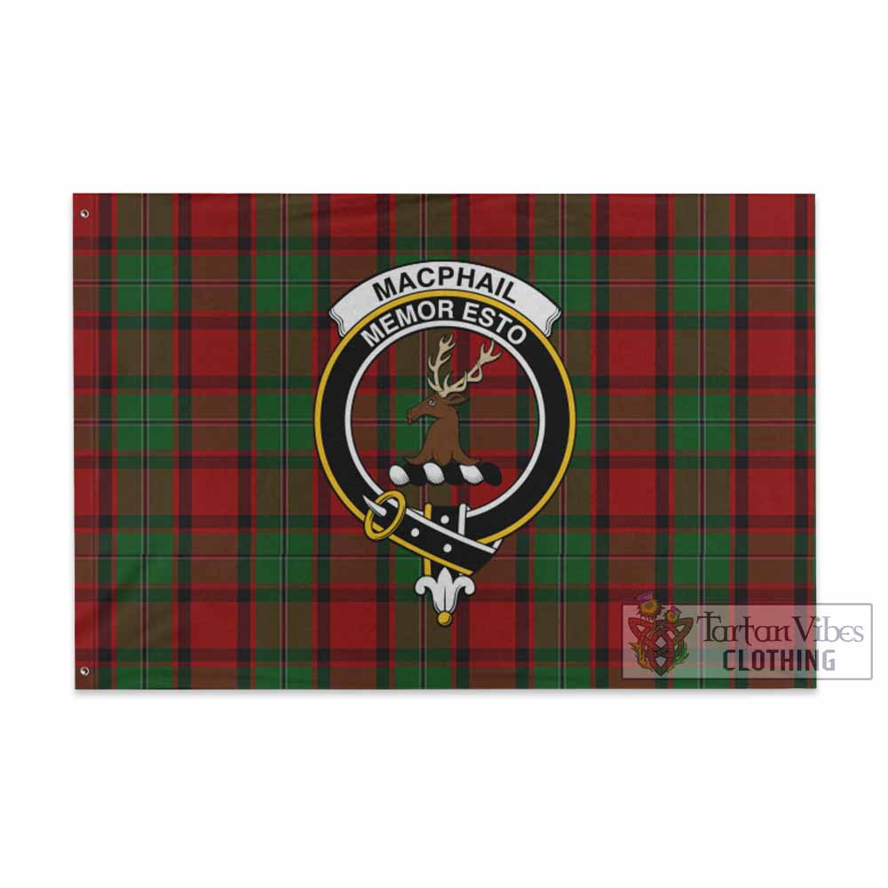 Tartan Vibes Clothing MacPhail (McPhail) Tartan House Flag with Family Crest