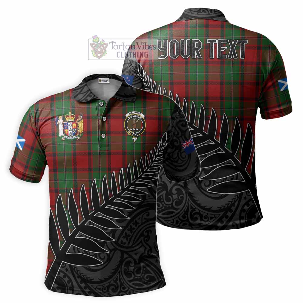 MacPhail (McPhail) Crest Tartan Polo Shirt with New Zealand Silver Fern Half Style