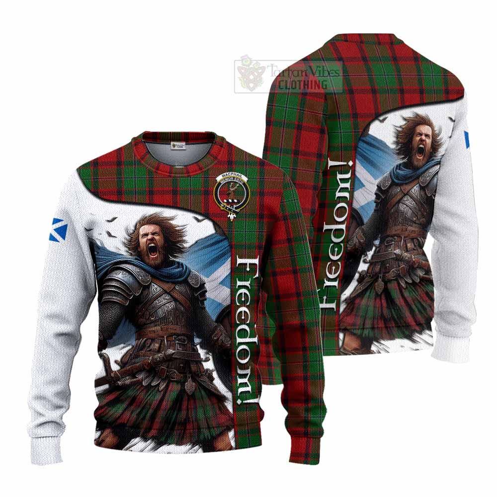 Tartan Vibes Clothing MacPhail (McPhail) Crest Tartan Knitted Sweater Inspired by the Freedom of Scottish Warrior