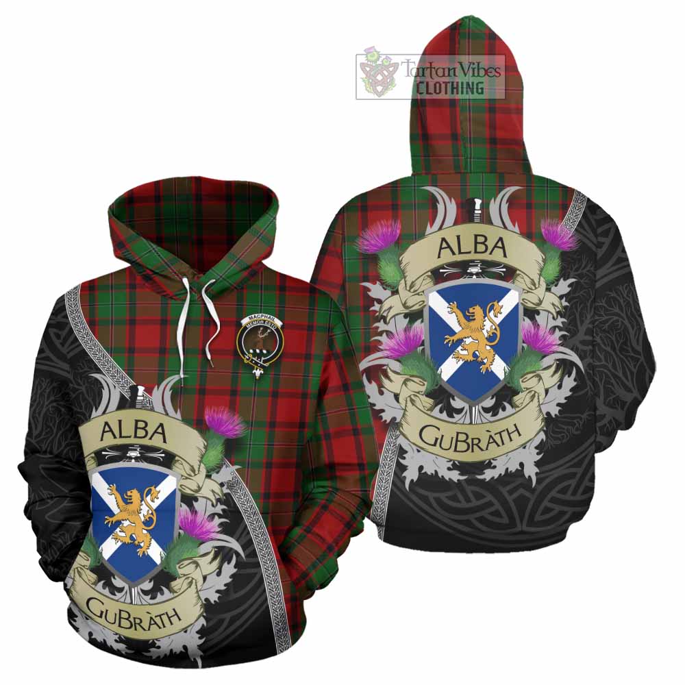Tartan Vibes Clothing MacPhail (McPhail) Tartan Family Crest Hoodie Lion Rampant Royal Thistle Shield Celtic Inspired
