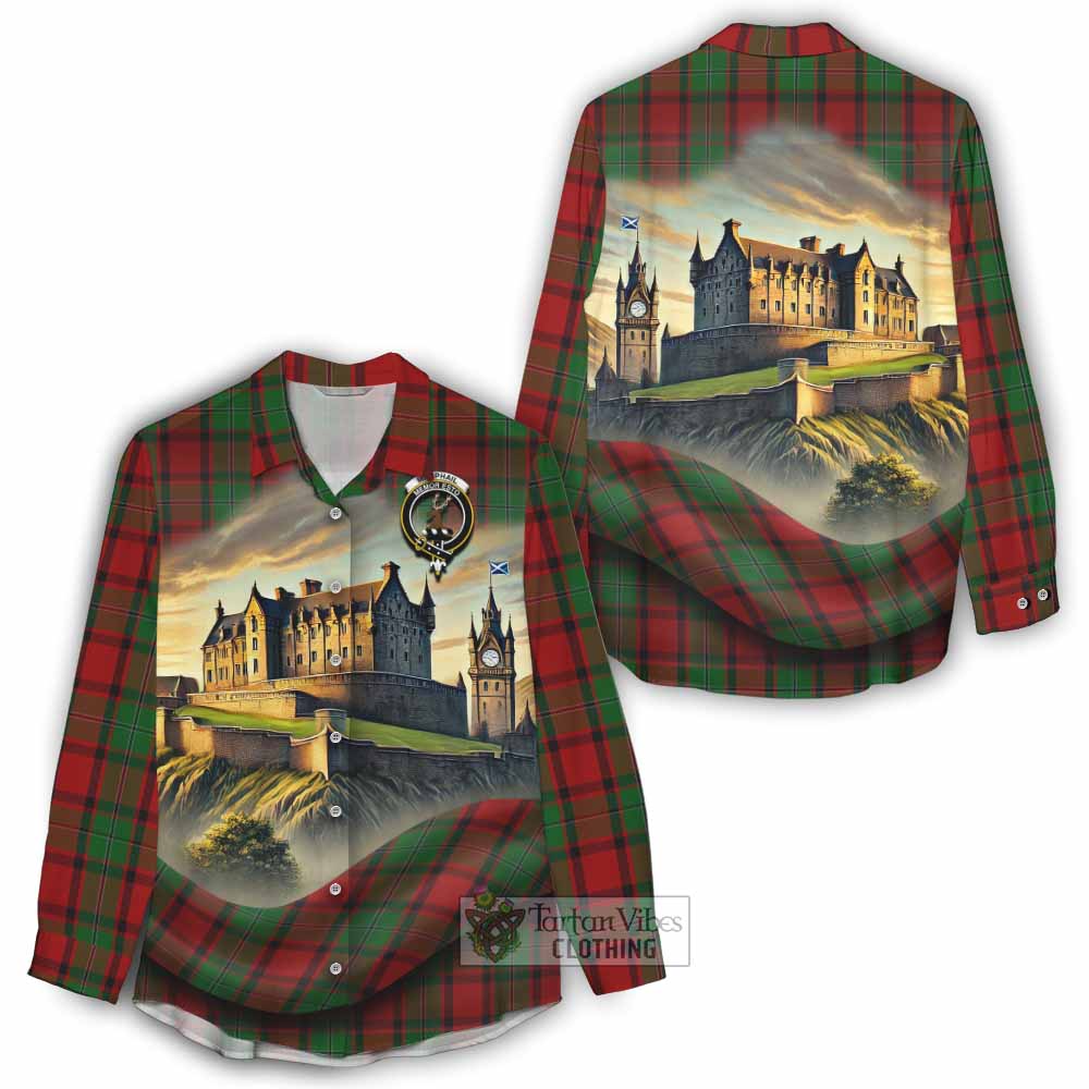 Tartan Vibes Clothing MacPhail (McPhail) Tartan Family Crest Women's Casual Shirt with Scottish Ancient Castle Style