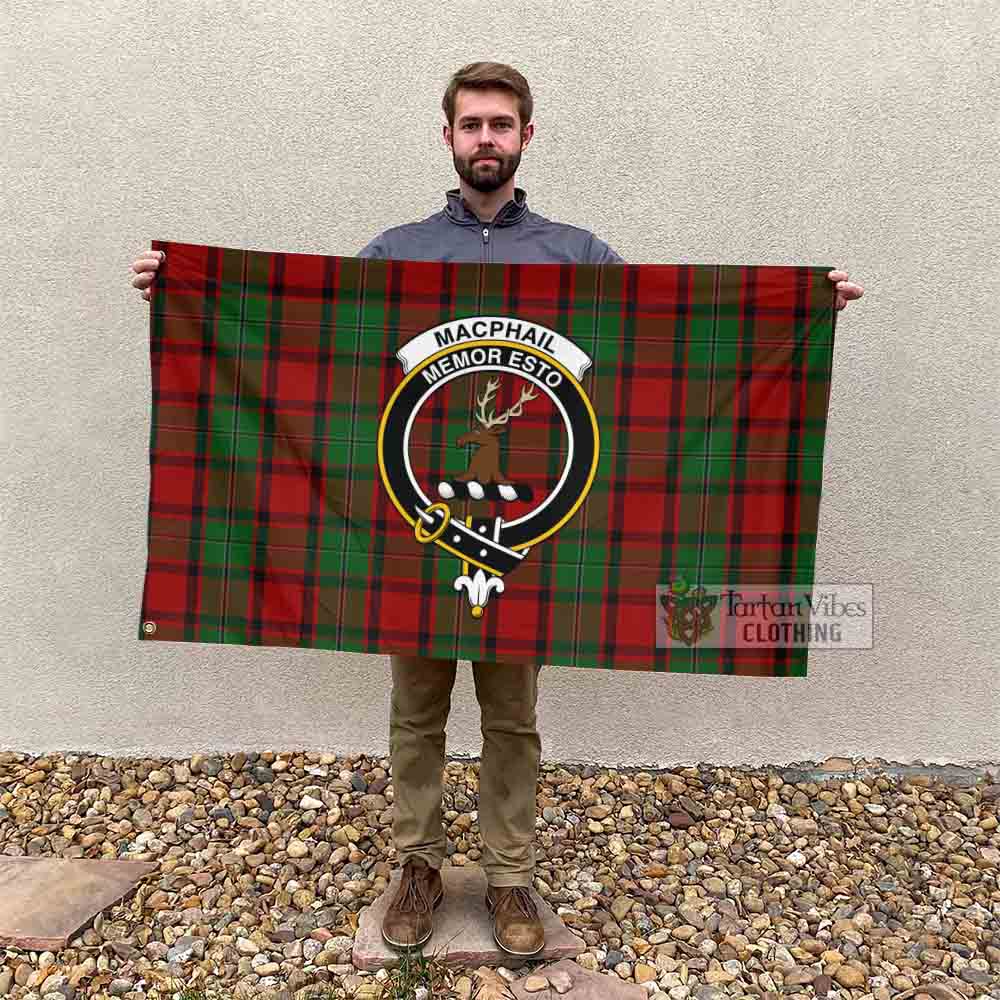 Tartan Vibes Clothing MacPhail (McPhail) Tartan House Flag with Family Crest