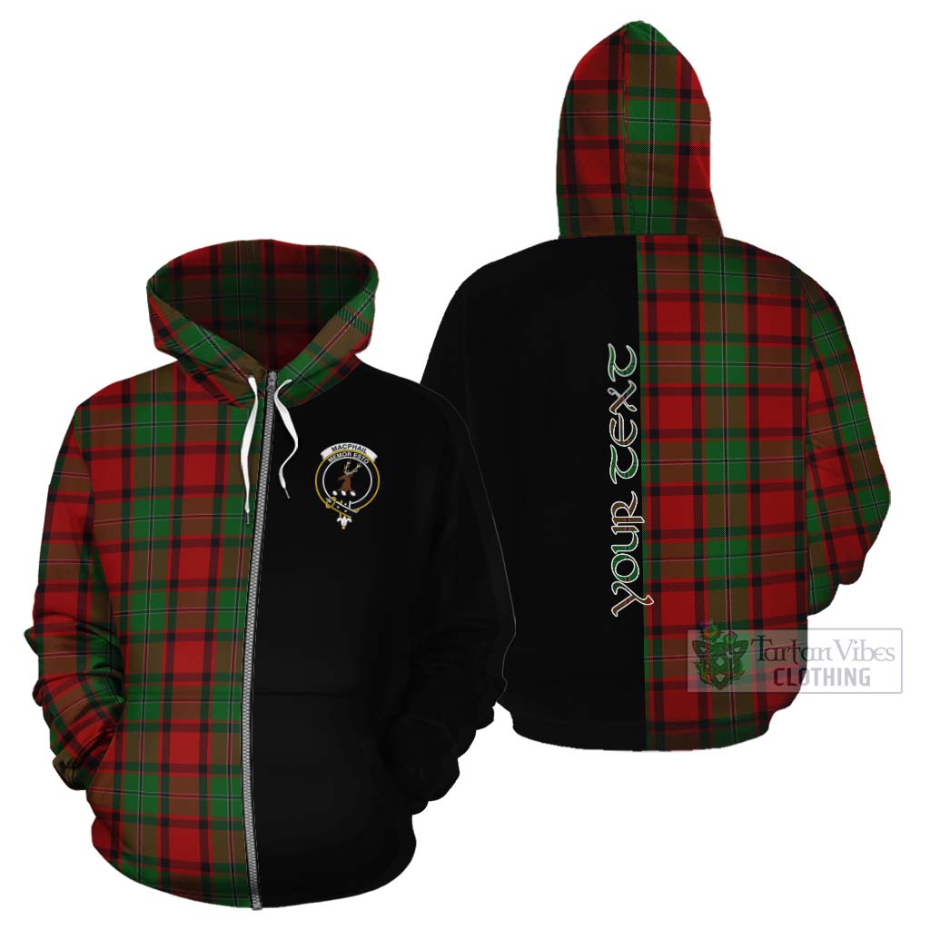 Tartan Vibes Clothing MacPhail (McPhail) Tartan Cotton Hoodie with Family Crest and Half Of Me Style