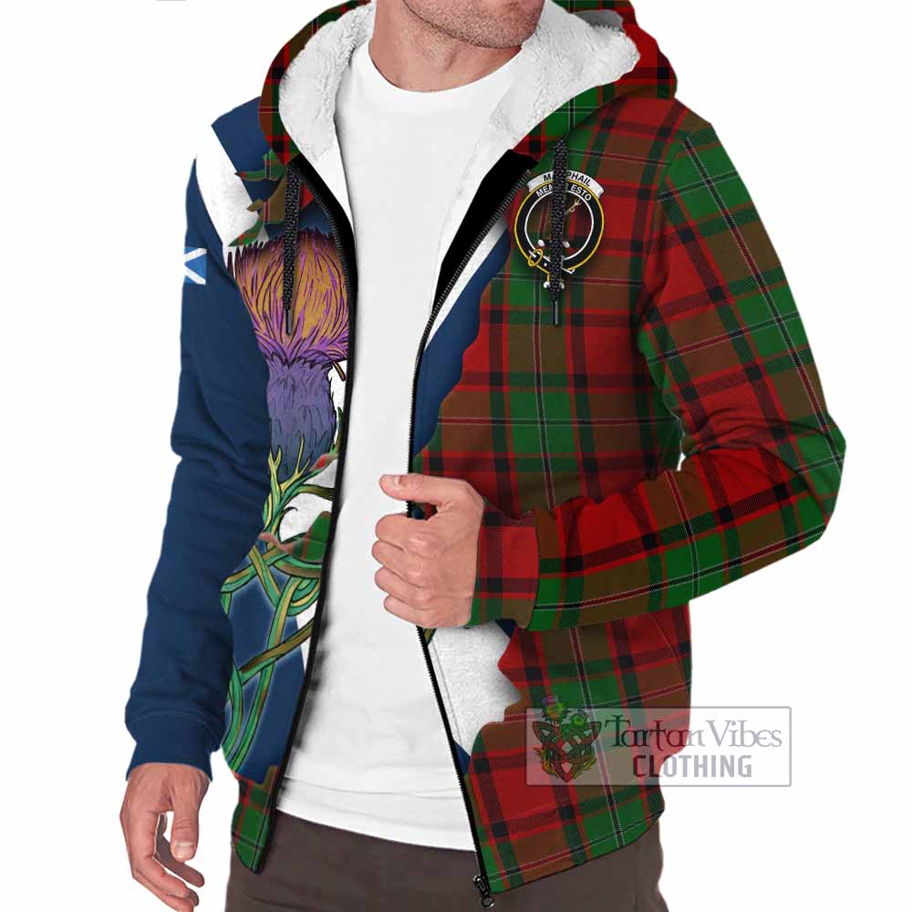 Tartan Vibes Clothing MacPhail (McPhail) Tartan Family Crest Sherpa Hoodie Scottish Thistle Celtic Inspired