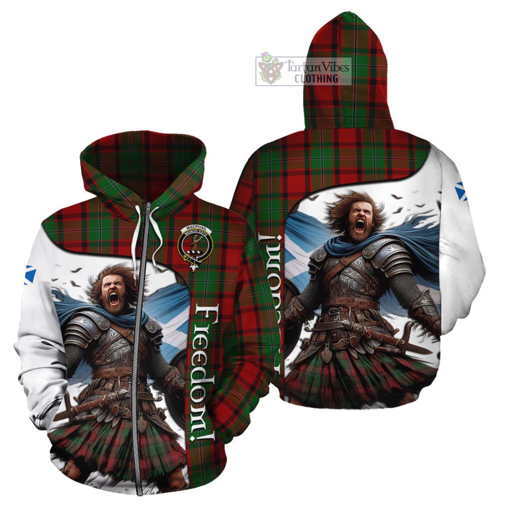 Tartan Vibes Clothing MacPhail (McPhail) Crest Tartan Cotton Hoodie Inspired by the Freedom of Scottish Warrior