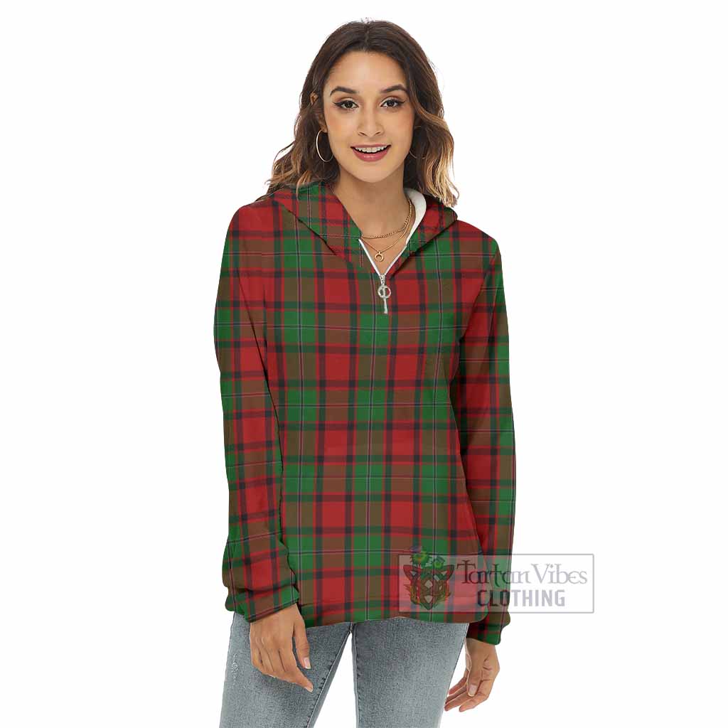 Tartan Vibes Clothing MacPhail (McPhail) Tartan Women's Borg  Half Zip Fleece Hoodie