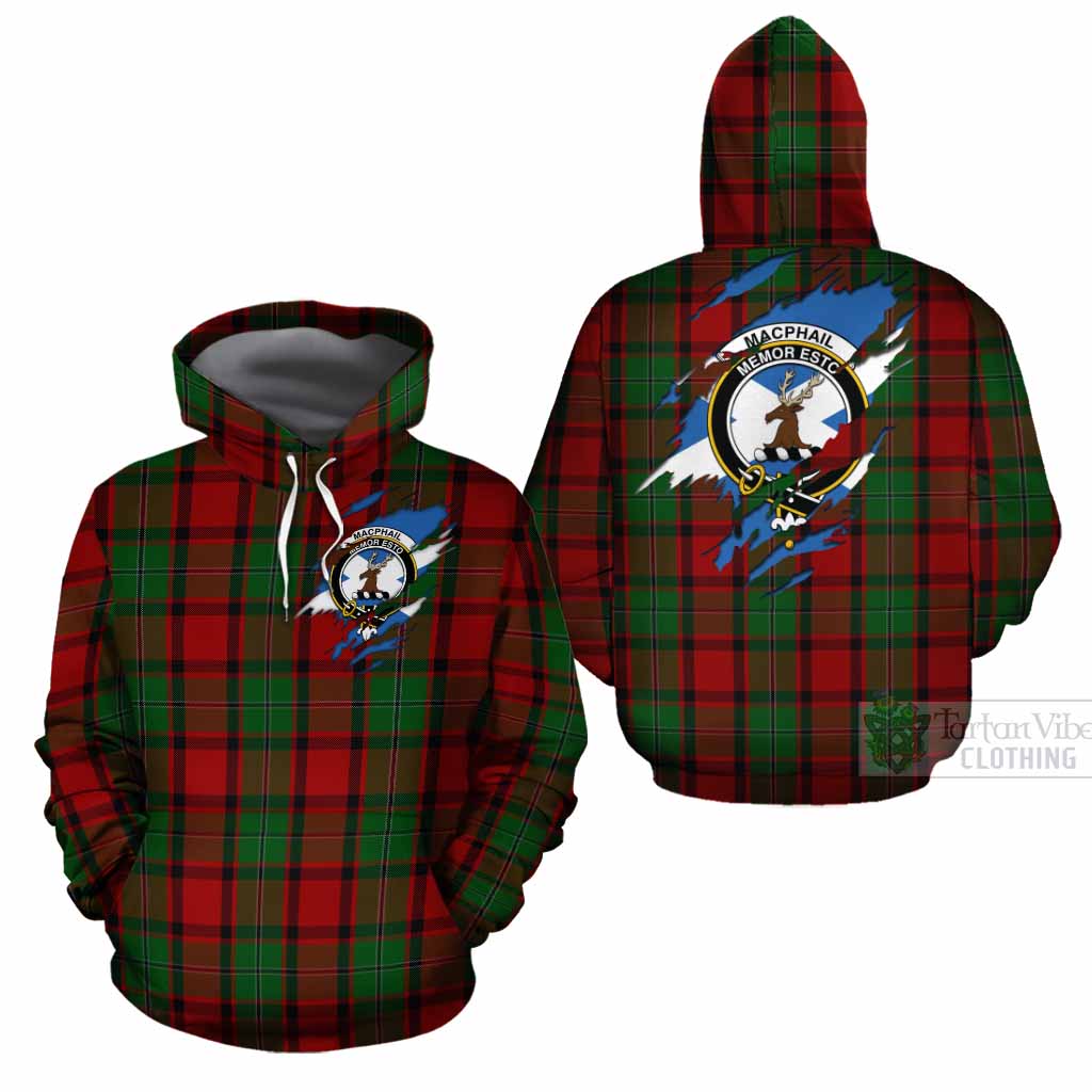MacPhail (McPhail) Clan Crest In Me Tartan Cotton Hoodie Scotland Flag Style