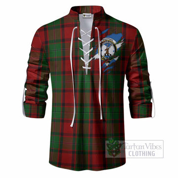 MacPhail (McPhail) Clan Crest In Me Tartan Ghillie Shirt Scotland Flag Style