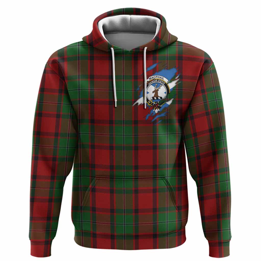 MacPhail (McPhail) Clan Crest In Me Tartan Hoodie Scotland Flag Style