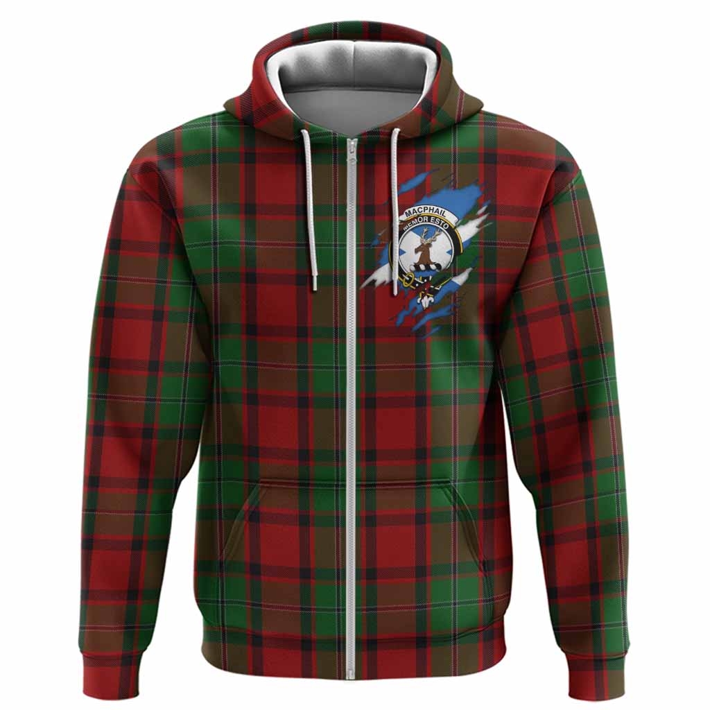 MacPhail (McPhail) Clan Crest In Me Tartan Hoodie Scotland Flag Style