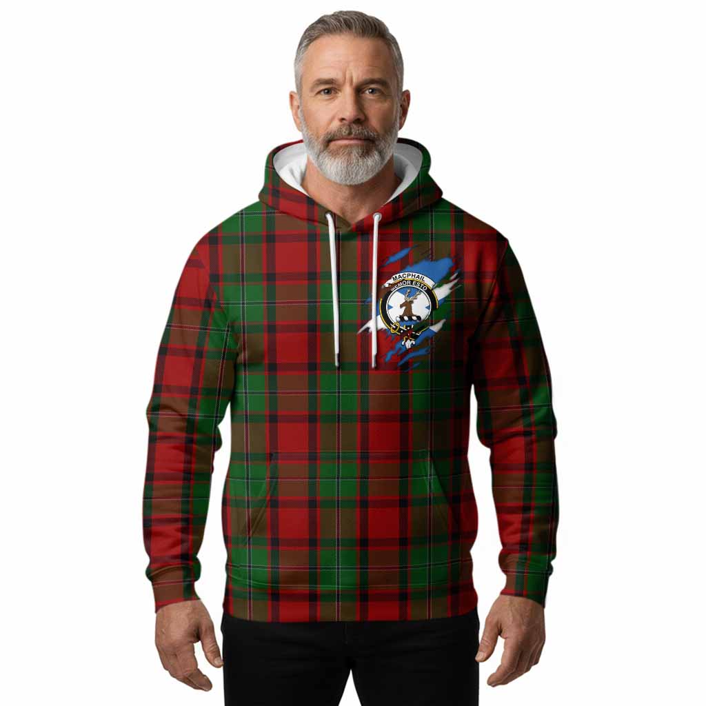 MacPhail (McPhail) Clan Crest In Me Tartan Hoodie Scotland Flag Style