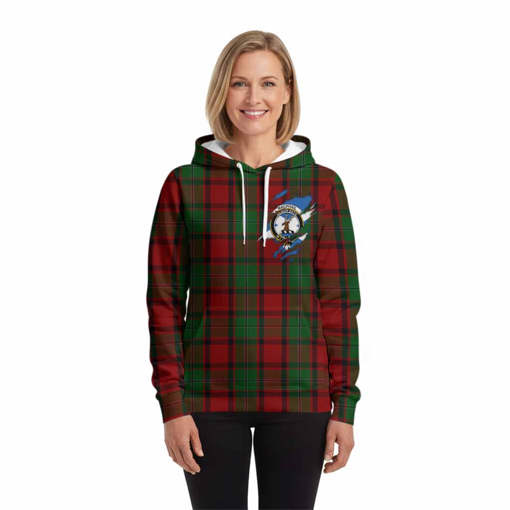MacPhail (McPhail) Clan Crest In Me Tartan Hoodie Scotland Flag Style