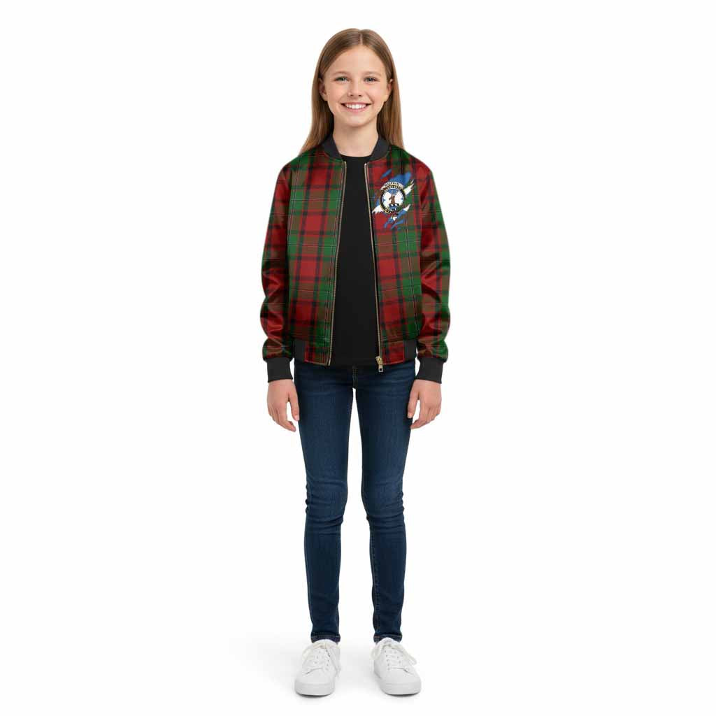 MacPhail (McPhail) Clan Crest In Me Tartan Kid Bomber Jacket Scotland Flag Style