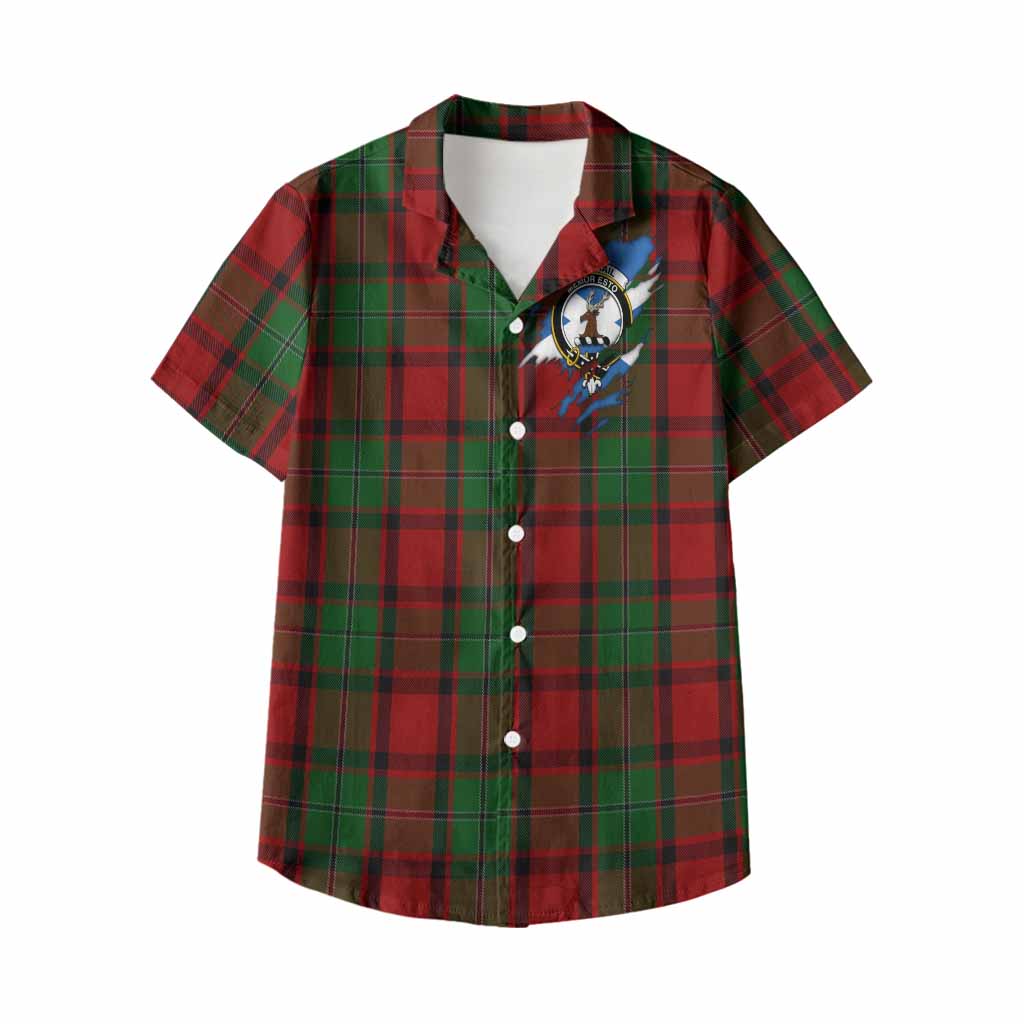MacPhail (McPhail) Clan Crest In Me Tartan Kid Hawaiian Shirt Scotland Flag Style