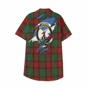 MacPhail (McPhail) Clan Crest In Me Tartan Kid Hawaiian Shirt Scotland Flag Style