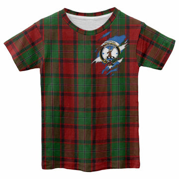 MacPhail (McPhail) Clan Crest In Me Tartan Kid T-shirt Scotland Flag Style