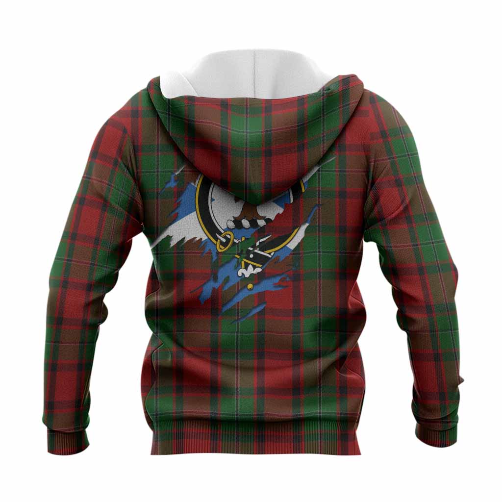 MacPhail (McPhail) Clan Crest In Me Tartan Knitted Hoodie Scotland Flag Style