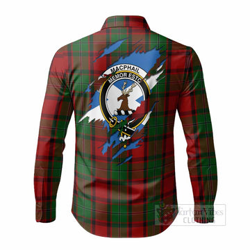 MacPhail (McPhail) Clan Crest In Me Tartan Long Sleeve Button Shirts Scotland Flag Style
