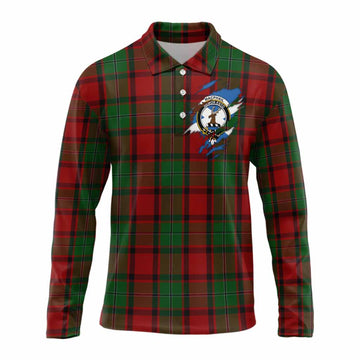 MacPhail (McPhail) Clan Crest In Me Tartan Long Sleeve Polo Shirt Scotland Flag Style