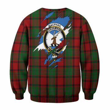 MacPhail (McPhail) Clan Crest In Me Tartan Sweatshirt Scotland Flag Style