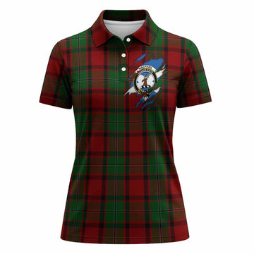 MacPhail (McPhail) Clan Crest In Me Tartan Women Polo Shirt Scotland Flag Style