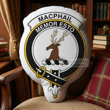 MacPhail (McPhail) Clan Crest Shaped Throw Pillow, Scottish Clan Badge Decorative Pillow