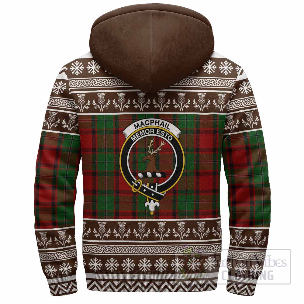 MacPhail (McPhail) Clan Tartan Christmas Fleece Hoodie with Family Crest - Tartan Vibes Clothing