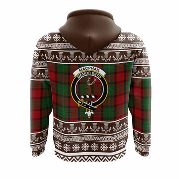 MacPhail (McPhail) Clan Tartan Christmas Hoodie with Family Crest