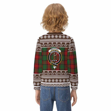 MacPhail (McPhail) Clan Tartan Christmas Kid Ugly Sweatshirt with Family Crest