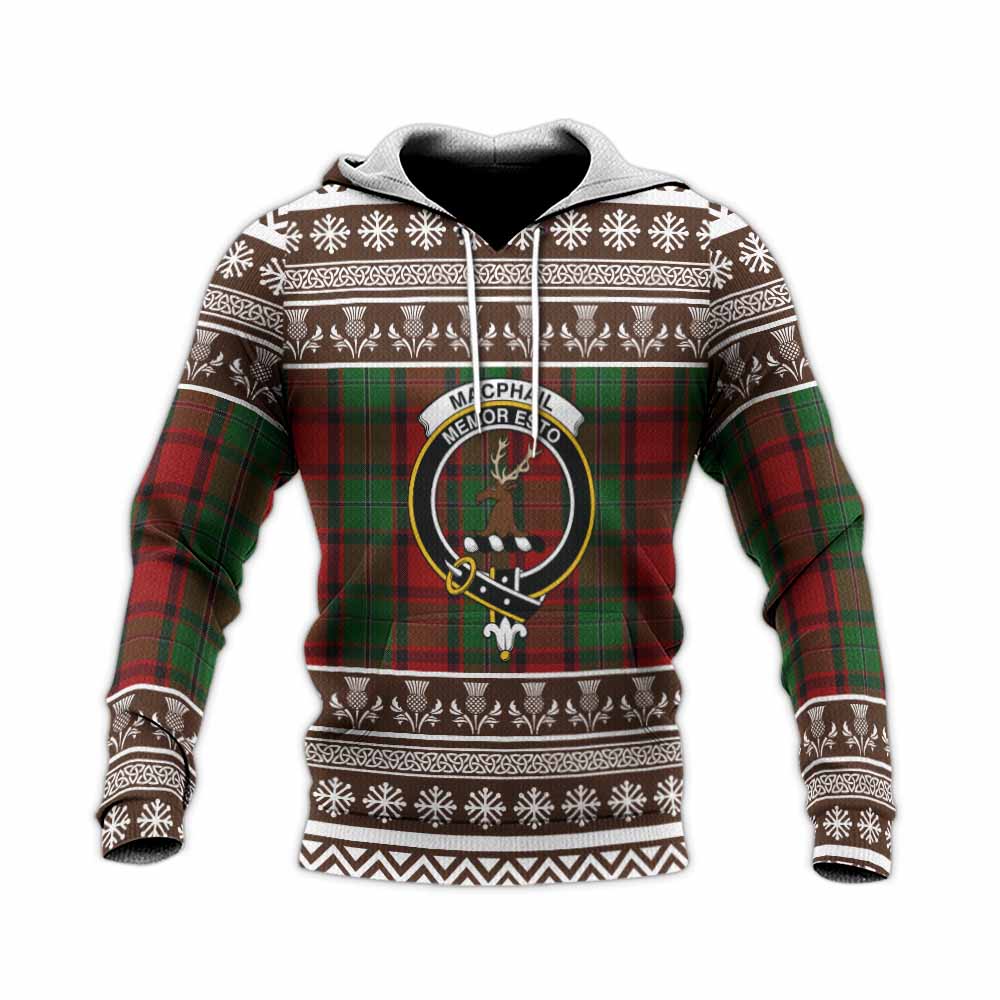 MacPhail (McPhail) Clan Tartan Christmas Knitted Hoodie with Family Crest - Tartan Vibes Clothing