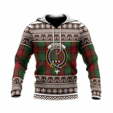 MacPhail (McPhail) Clan Tartan Christmas Knitted Hoodie with Family Crest