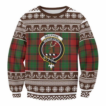 MacPhail (McPhail) Clan Tartan Christmas Sweatshirt with Family Crest