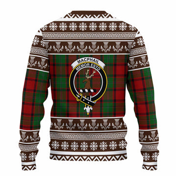 MacPhail (McPhail) Clan Tartan Christmas Ugly Sweater with Family Crest