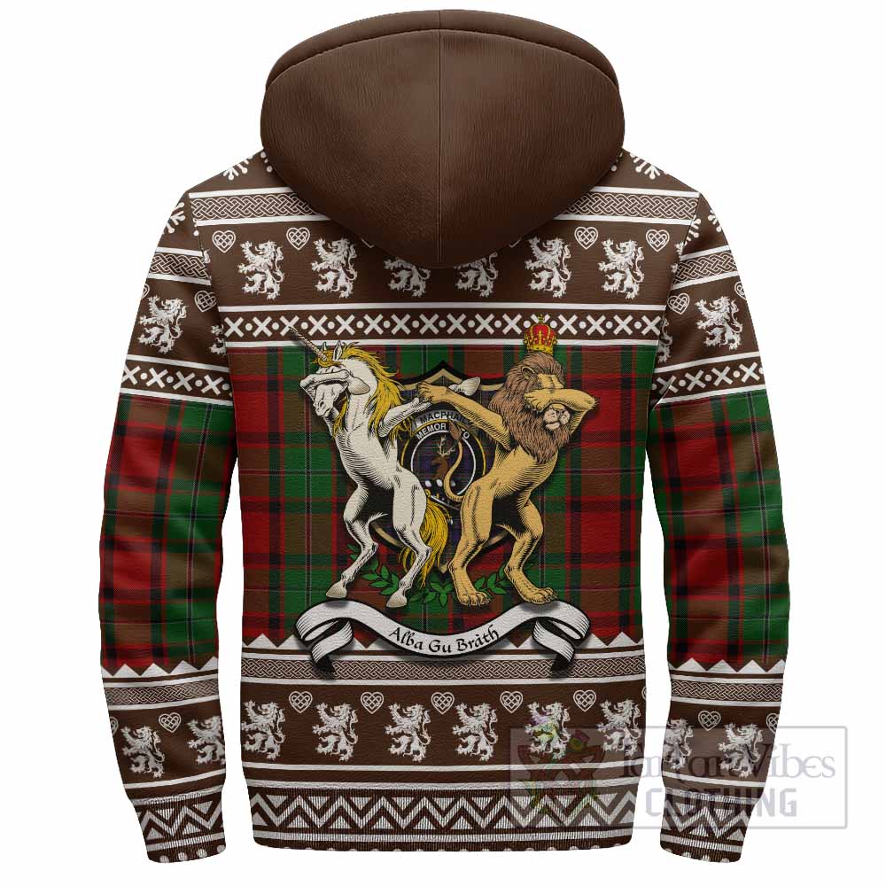 MacPhail (McPhail) Clan Tartan Crest Christmas Fleece Hoodie Coat of Arms Funny Style - Tartan Vibes Clothing