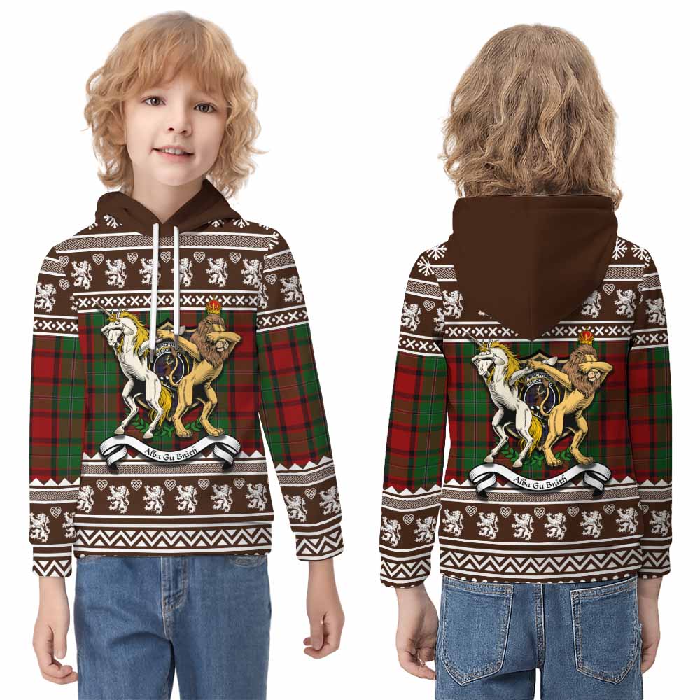 MacPhail (McPhail) Clan Tartan Crest Christmas Kid Hoodie Coat of Arms Funny Style - Tartan Vibes Clothing