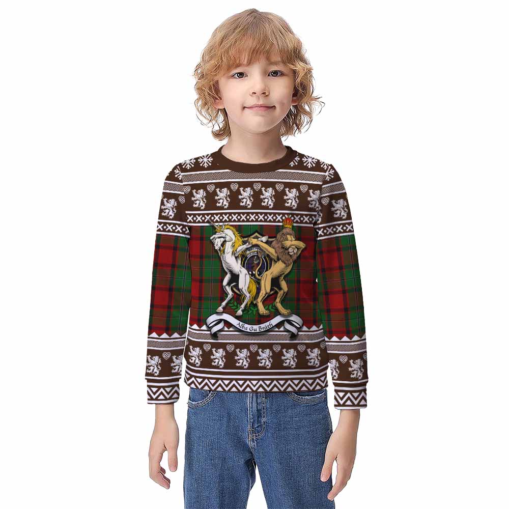 MacPhail (McPhail) Clan Tartan Crest Christmas Kid Ugly Sweatshirt Coat of Arms Funny Style - Tartan Vibes Clothing