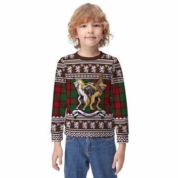 MacPhail (McPhail) Clan Tartan Crest Christmas Kid Ugly Sweatshirt Coat of Arms Funny Style