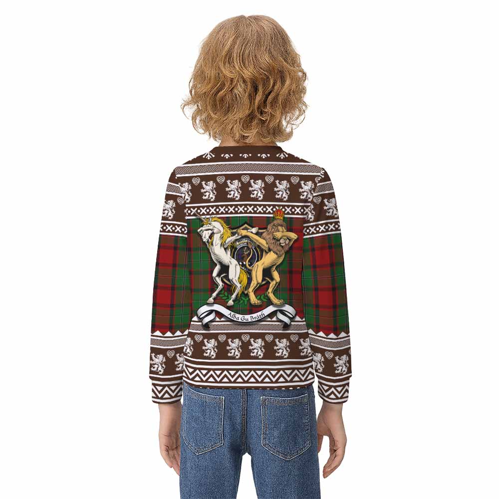 MacPhail (McPhail) Clan Tartan Crest Christmas Kid Ugly Sweatshirt Coat of Arms Funny Style - Tartan Vibes Clothing