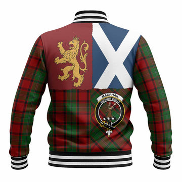MacPhail (McPhail) Crest Tartan Baseball Jacket with Lion Rampant Saltire Style