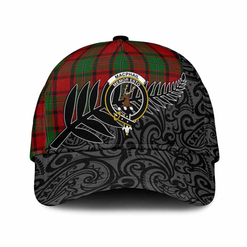 MacPhail (McPhail) Crest Tartan Classic Cap with New Zealand Silver Fern Half Style